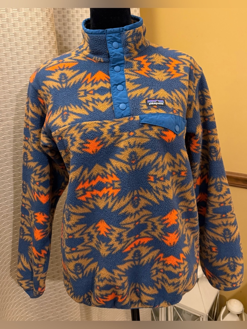 Patagonia Youth Tribal Aztec Pattern Snap-T Fleece Pullover